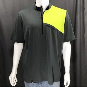 Pearl Izumi Cycling Jersey Gray Green 1/2 Zip XL